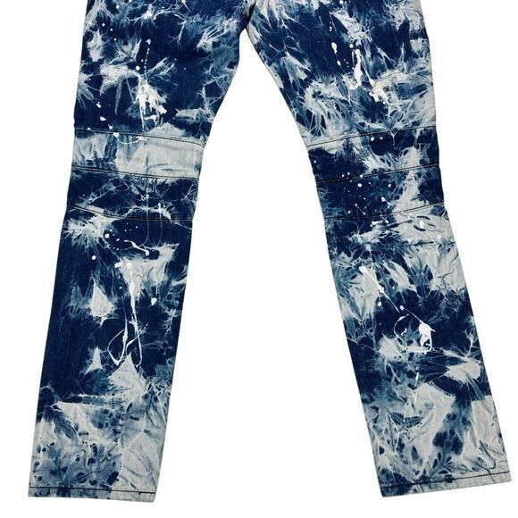 Square Zero Distressed Jeans Mens 36 Blue White Splatter Y2K Rock Grunge Denim - Picture 7 of 14